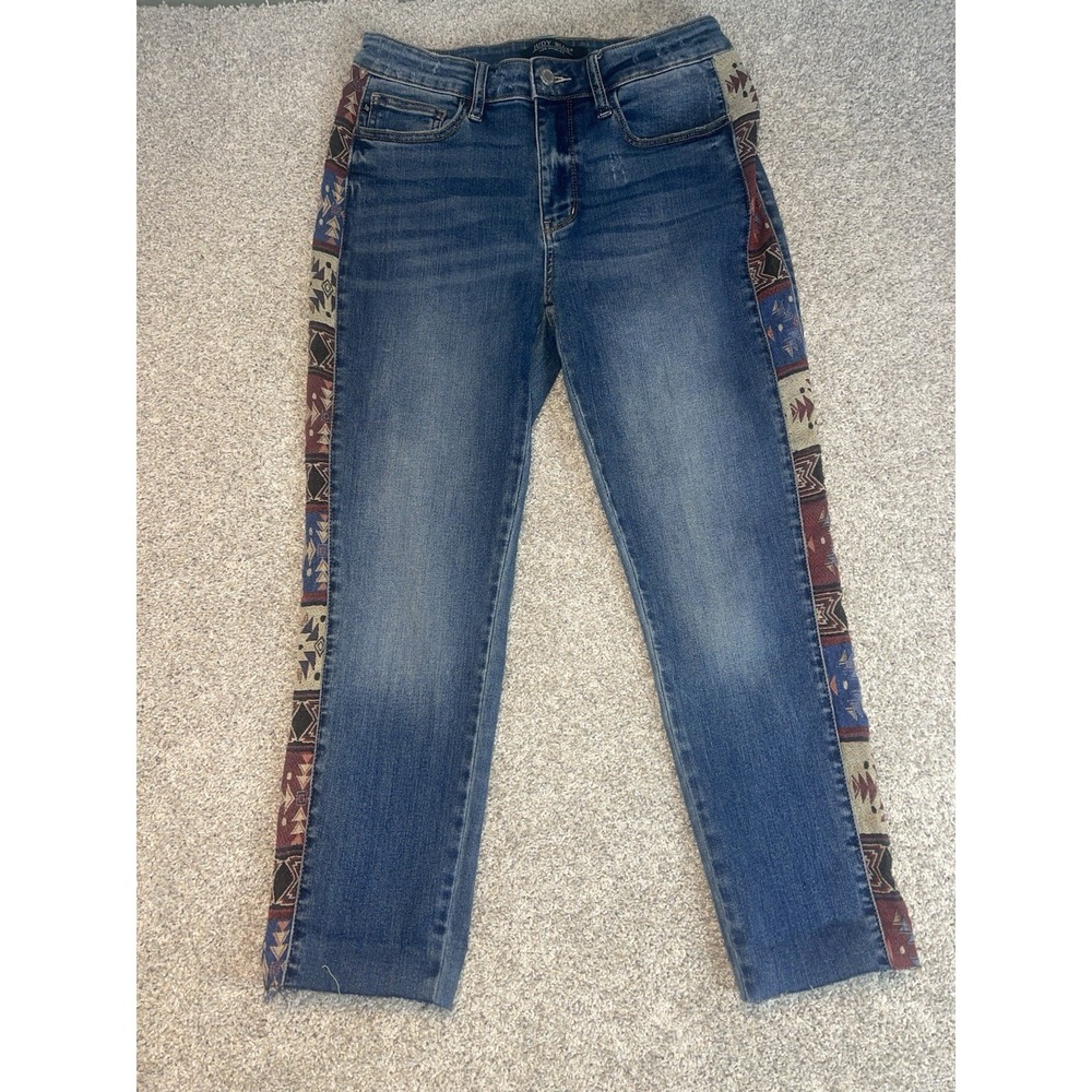 Judy Blue Blue Skinny Jeans with Patterned Sides